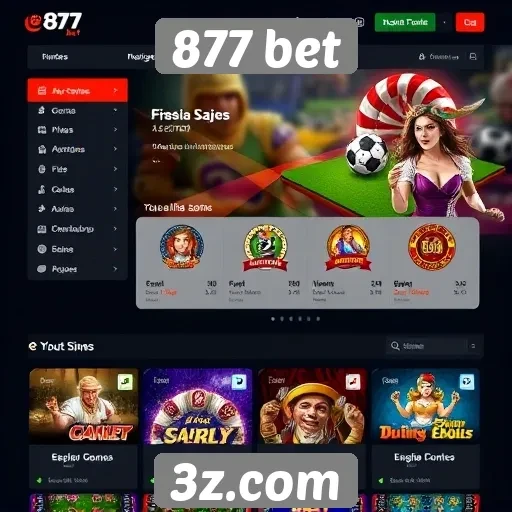 Interface do usuário do site 877 bet é intuitiva